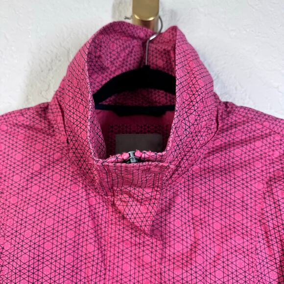 BENCH Jacket Medium BBQ Skiing High Neck Collar Hidden Zip Hood Grid Pattern - Picture 4 of 16